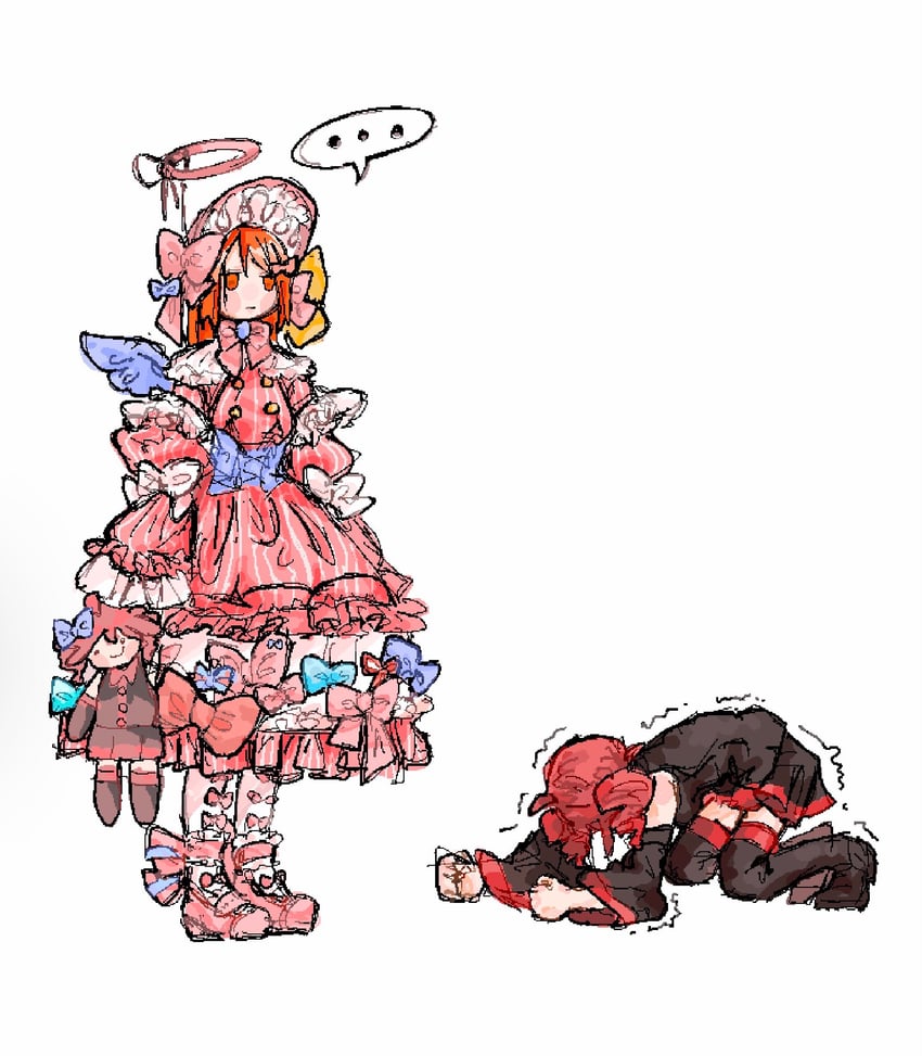 kasane teto and adachi rei (utau and 1 more) drawn by rutsubo_(peroperps)