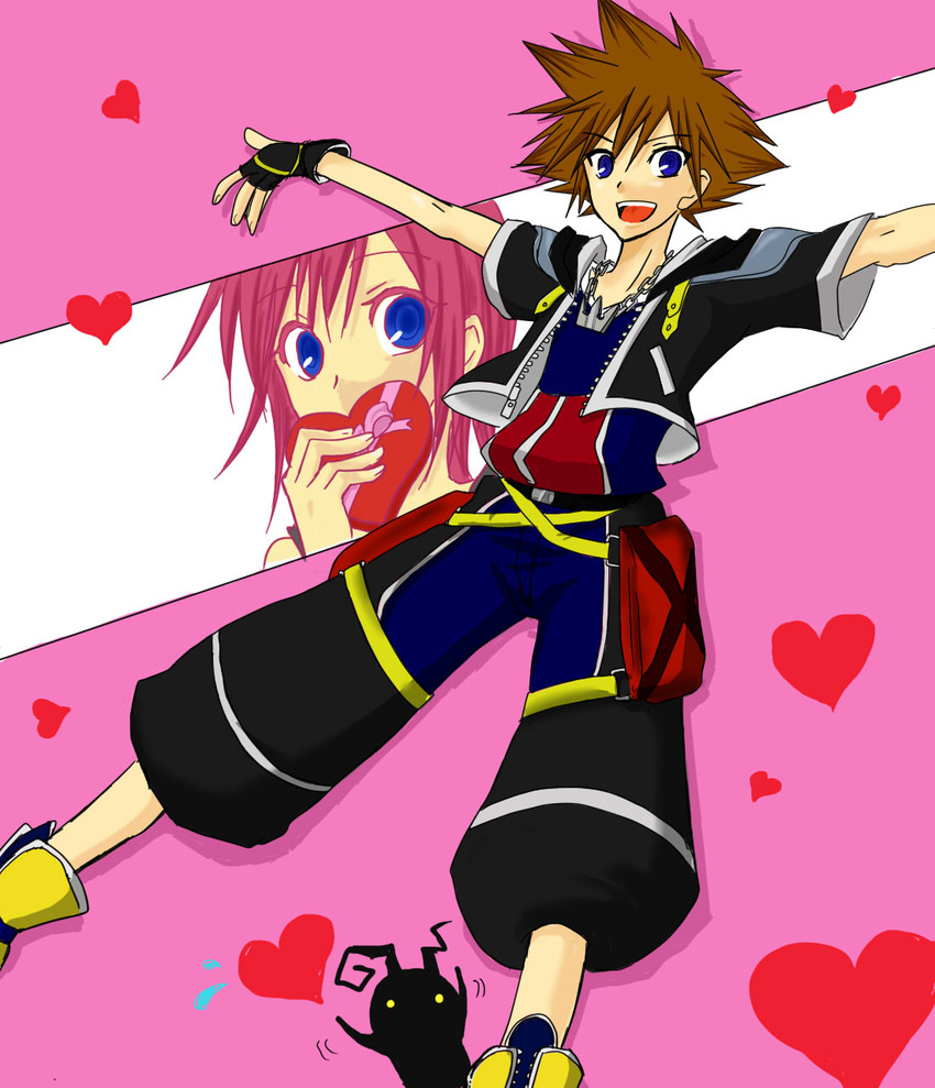 sora, kairi, and shadow (kingdom hearts) drawn by asaka5190
