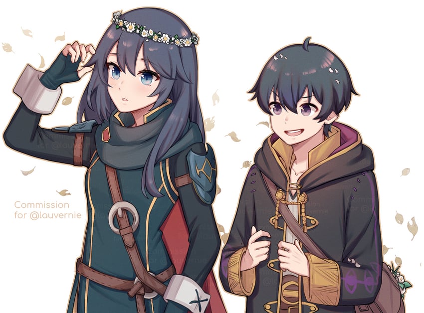 lucina and male morgan (fire emblem and 1 more) drawn by nebokeru