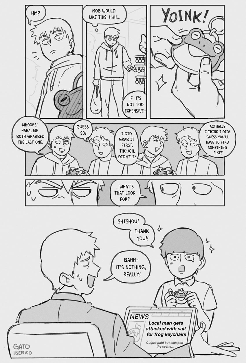 kageyama shigeo and reigen arataka (mob psycho 100) drawn by gatoiberico