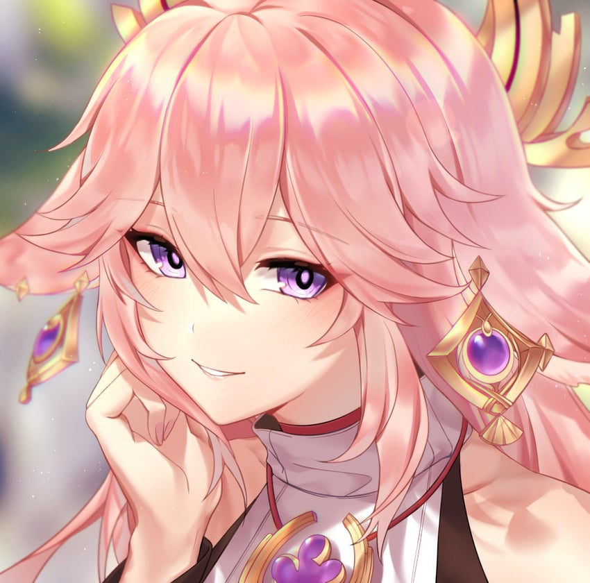 yae miko (genshin impact) drawn by frn07 and tiffany_illust