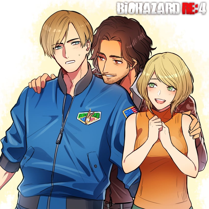 leon s. kennedy, ashley graham, and luis sera (resident evil and 1 more) drawn by kkkaaaayyy