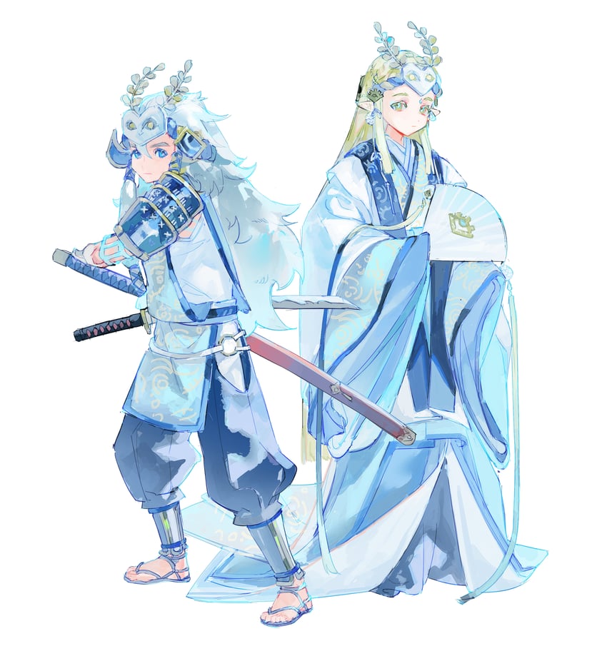 link and princess zelda (the legend of zelda and 1 more) drawn by xiangzizg