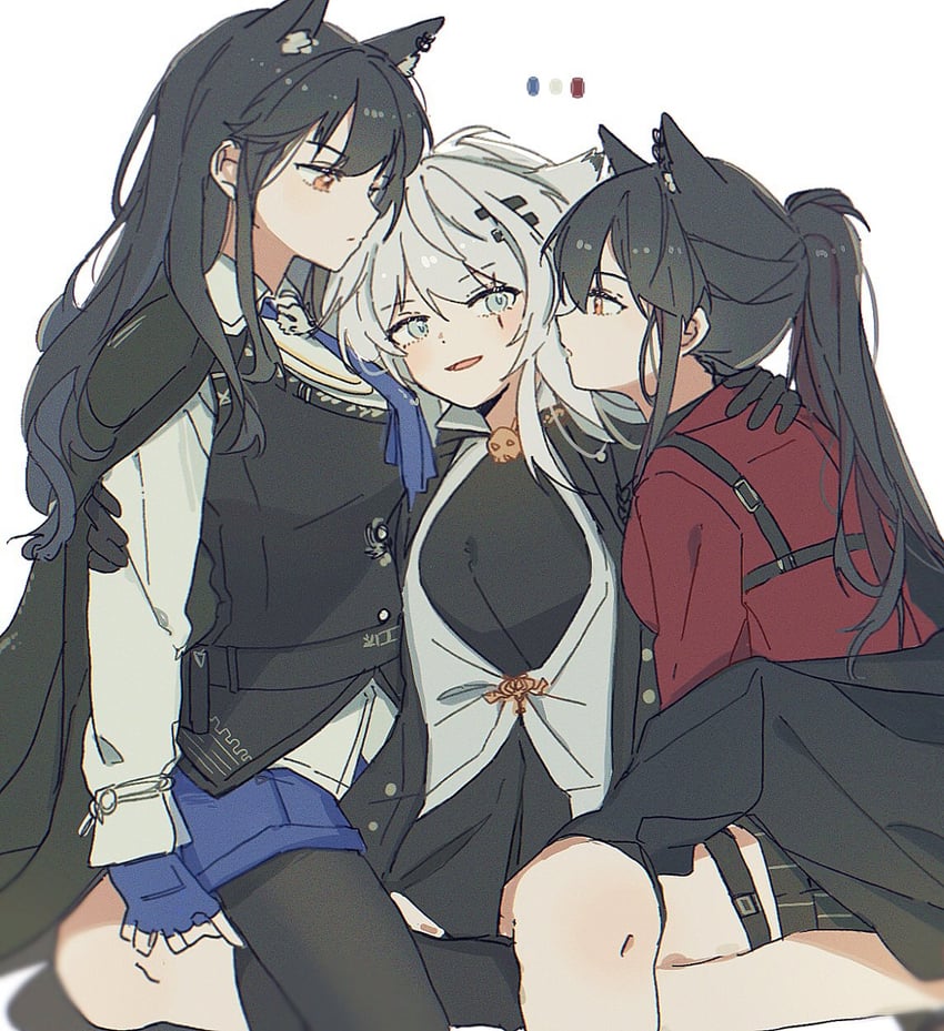 texas, lappland, and texas the omertosa (arknights) drawn by seri_(vyrlw)