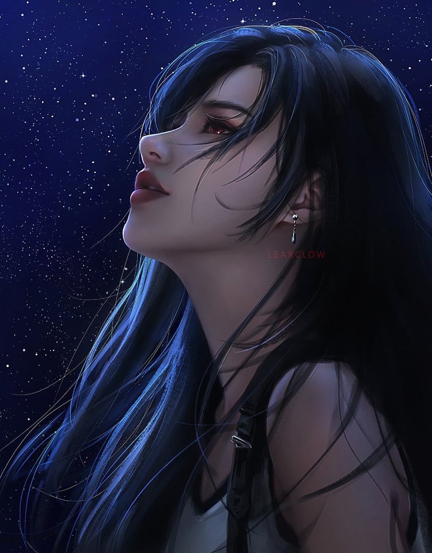 tifa lockhart (final fantasy and 2 more) drawn by learclow