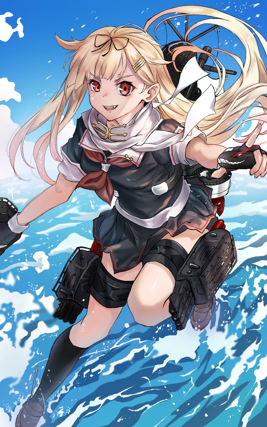 yuudachi and yuudachi kai ni (kantai collection) drawn by sakana_u_u