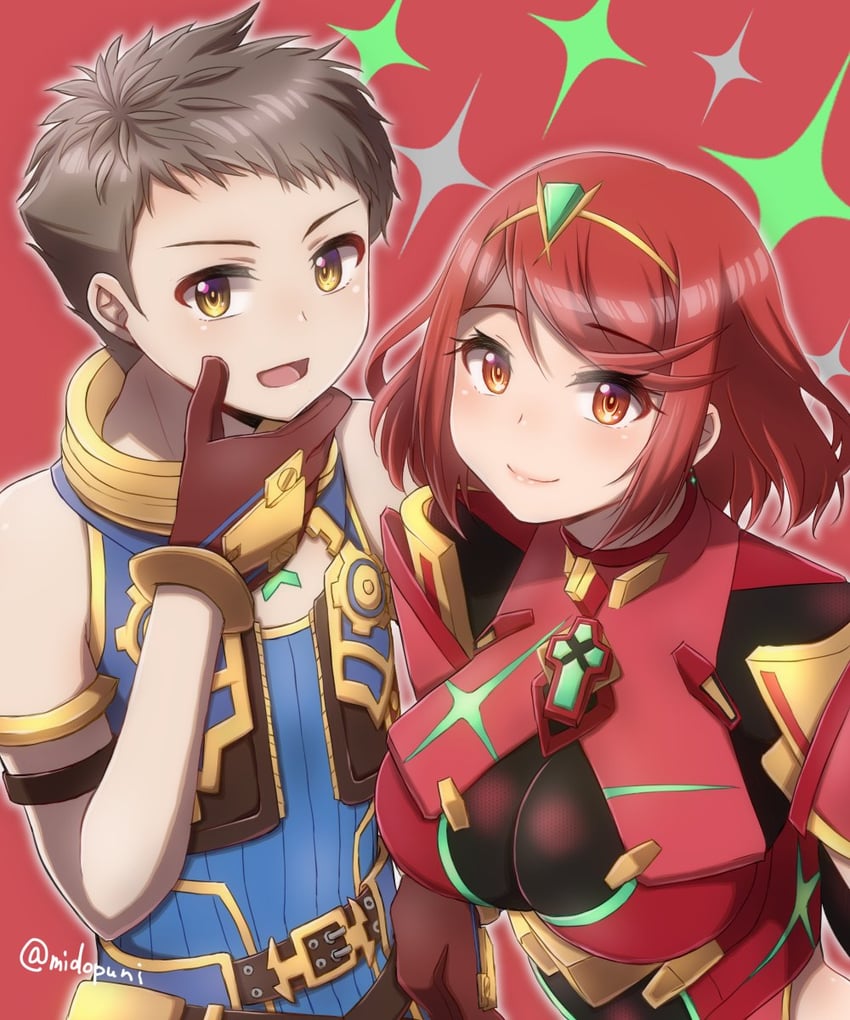 pyra and rex (xenoblade chronicles and 1 more) drawn by longerthan