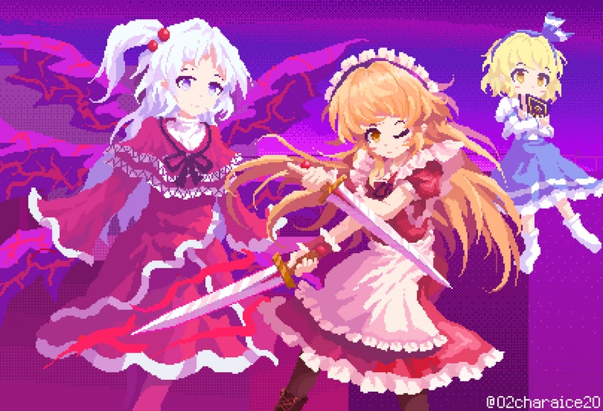 alice margatroid, shinki, and yumeko (touhou and 1 more) drawn by 02charaice20