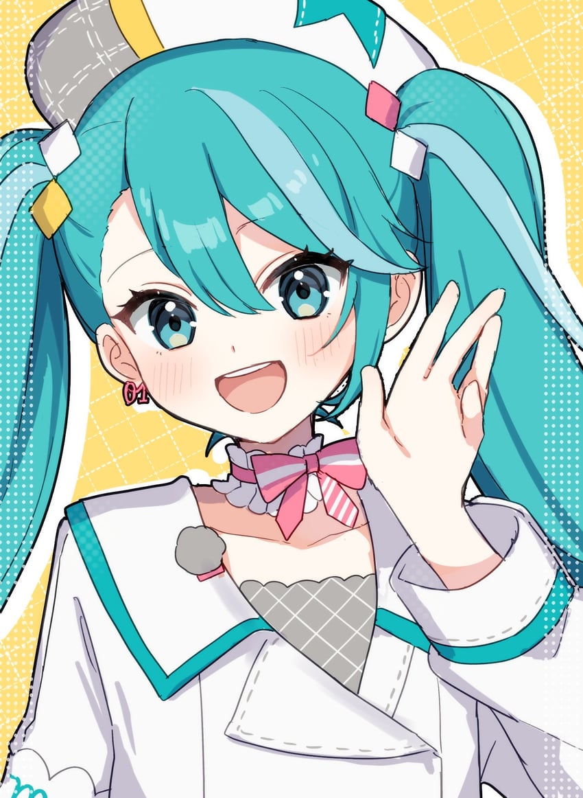 hatsune miku and magical mirai miku (vocaloid and 1 more) drawn by akikan_sabako