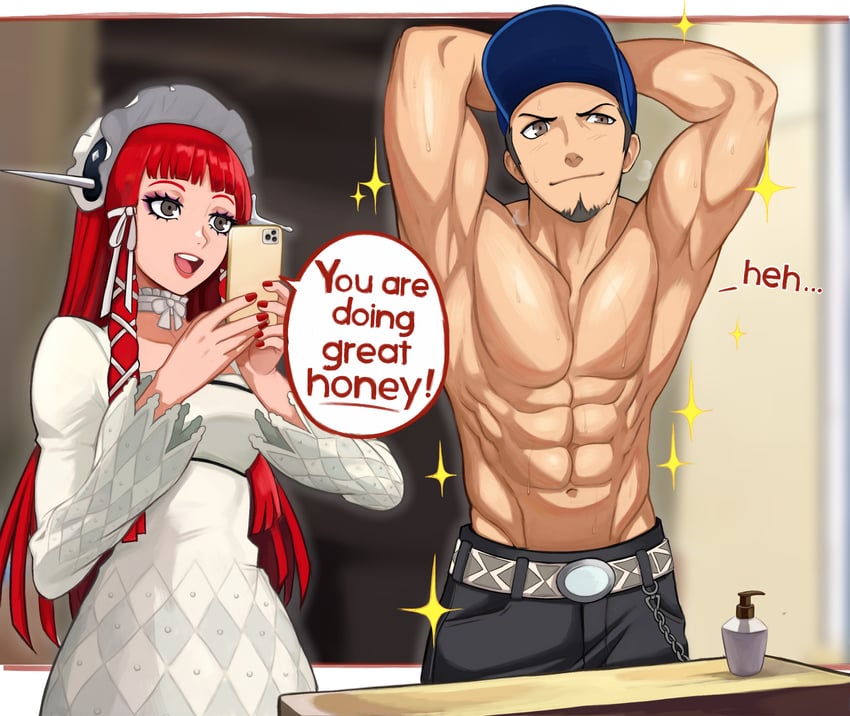 iori junpei and yoshino chidori (persona and 1 more) drawn by neggoartz
