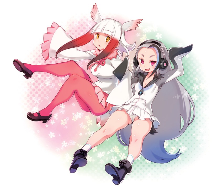 japanese crested ibis and giant penguin (kemono friends) drawn by ryoji_(nomura_ryouji)