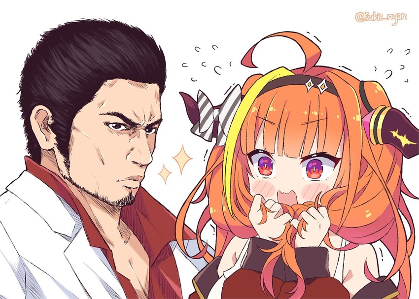 kiryu coco and kiryu kazuma (hololive and 1 more) drawn by kukie-nyan