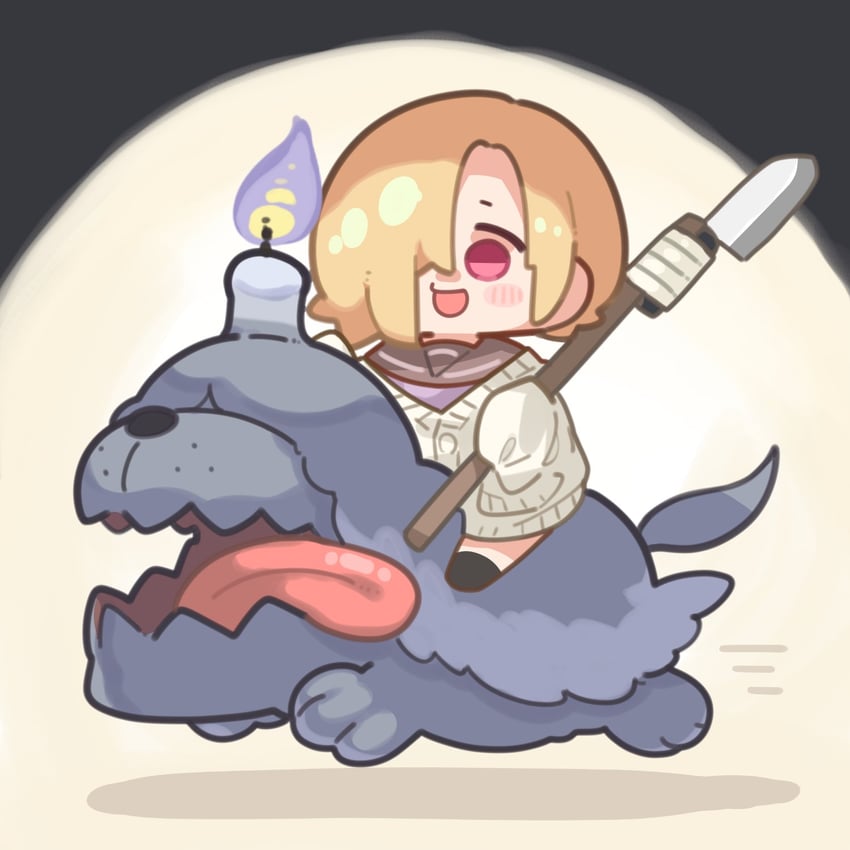 shirasaka koume and greavard (pokemon and 2 more) drawn by takato_kurosuke