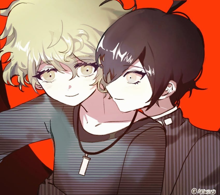 saihara shuichi and amami rantaro (danganronpa and 1 more) drawn by gg_(dddcoco)