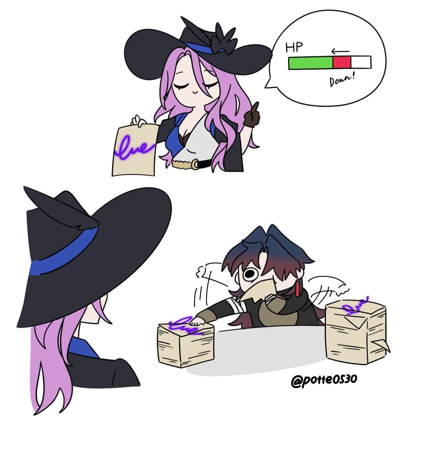 blade and jade (honkai and 1 more) drawn by potte0530