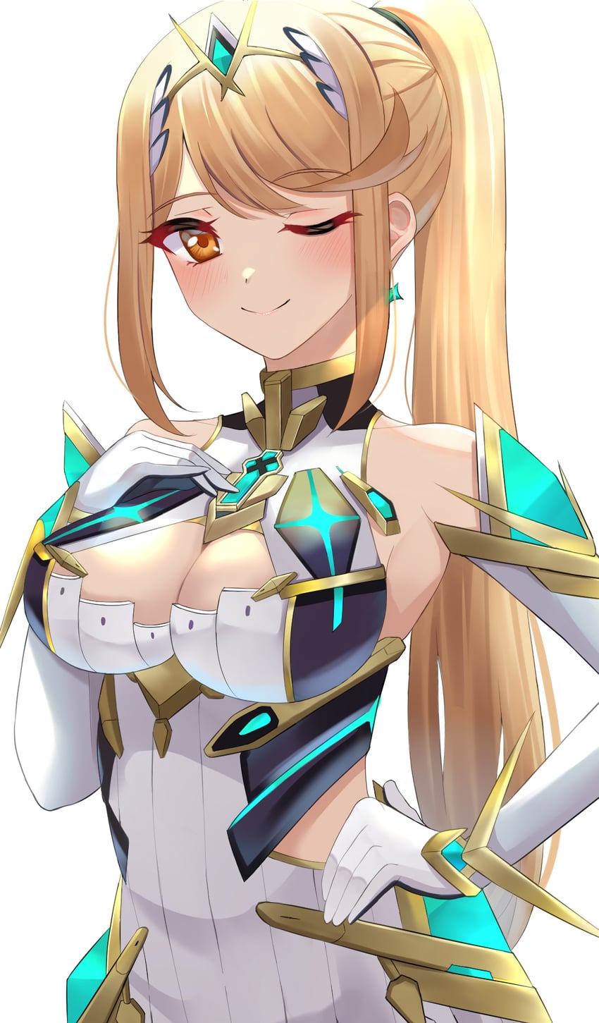 mythra (xenoblade chronicles and 1 more) drawn by kyaro_(wanu_14)