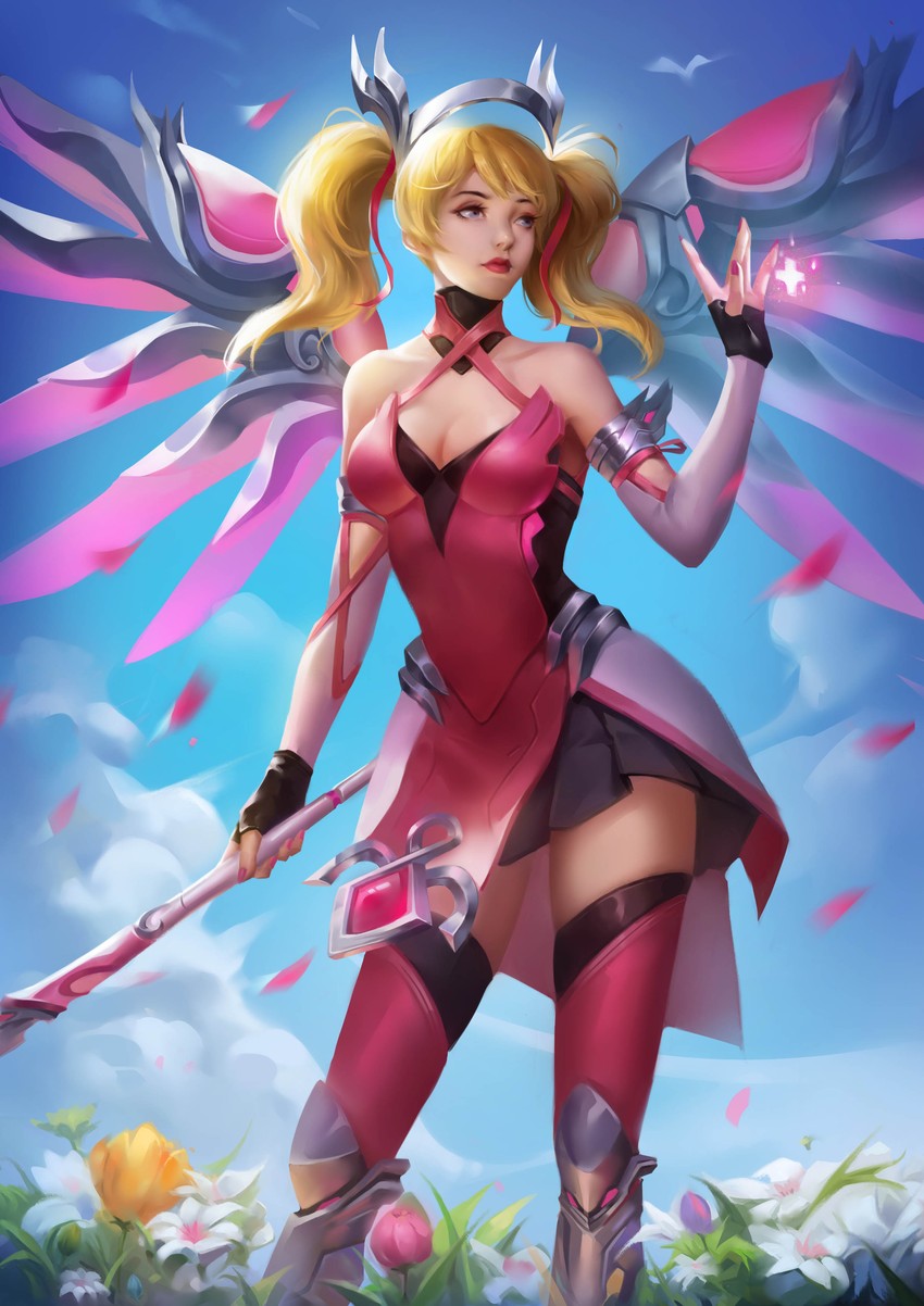 mercy and pink mercy (overwatch and 1 more) drawn by hai_wen