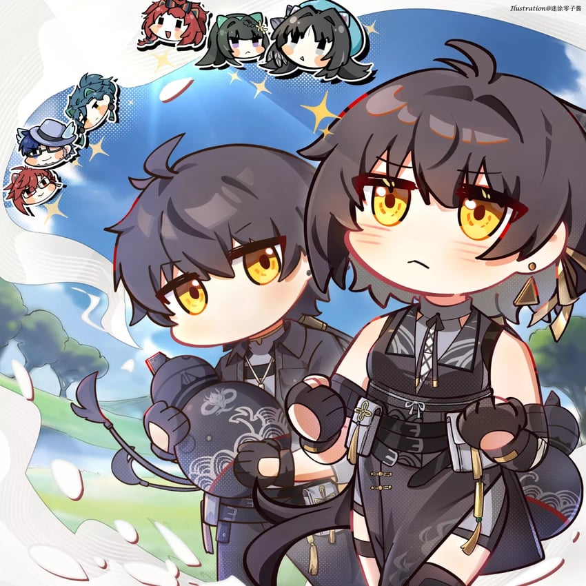 rover, female rover, male rover, yangyang, jiyan, and 4 more (wuthering waves) drawn by mt0z