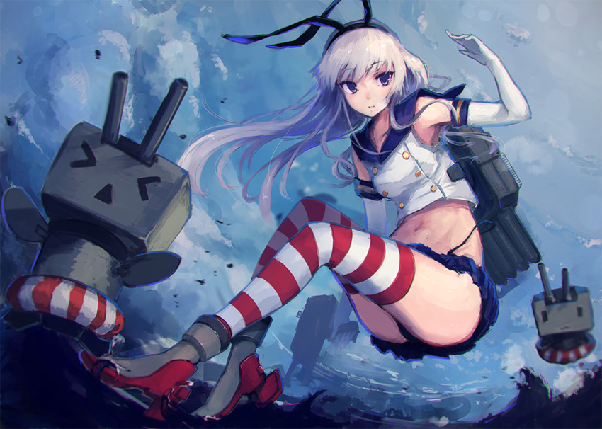 shimakaze and rensouhou-chan (kantai collection) drawn by rean_(r_ean)