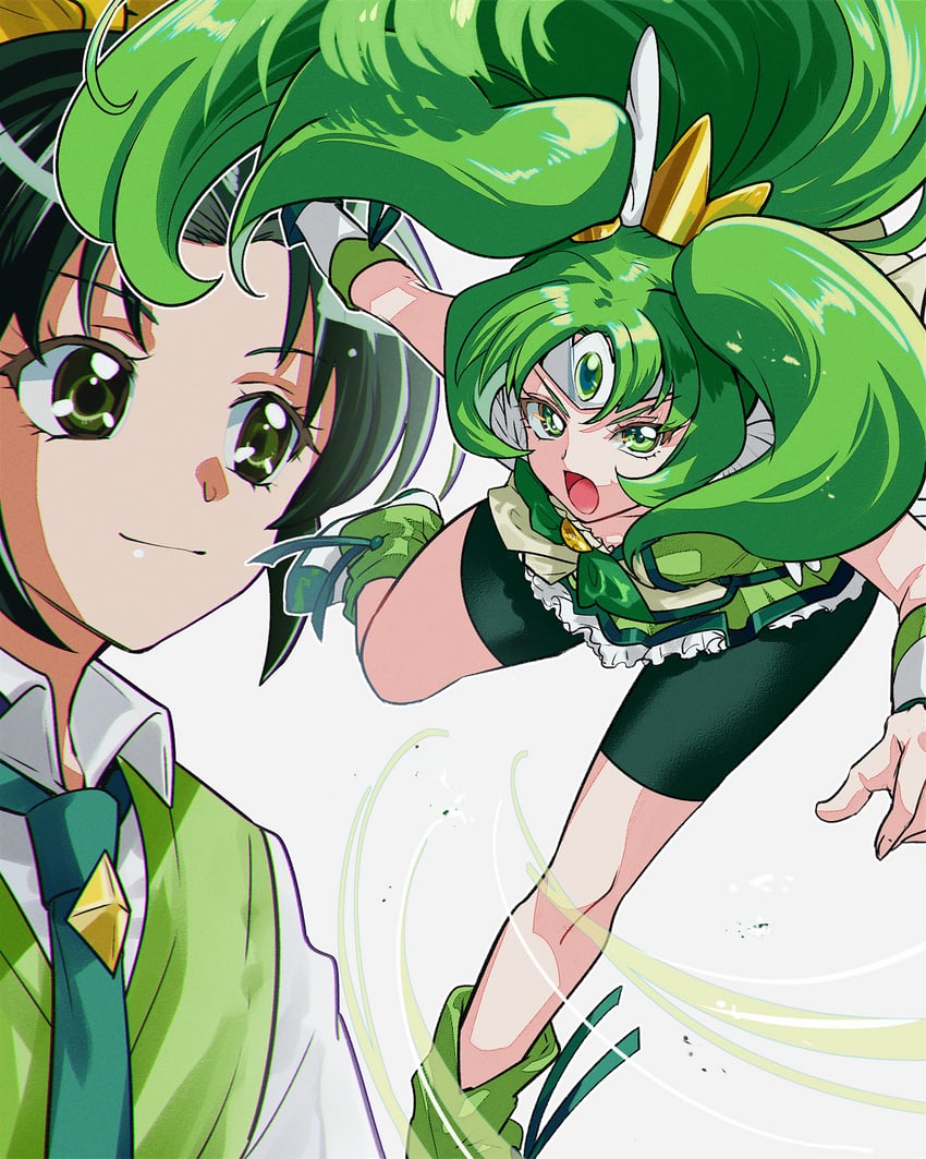 midorikawa nao and cure march (precure and 1 more) drawn by asako_(itiba)