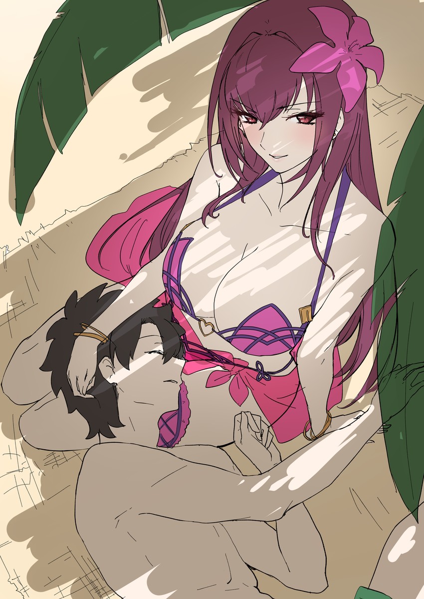 fujimaru ritsuka and scathach (fate and 1 more) drawn by mogi_yasunobu