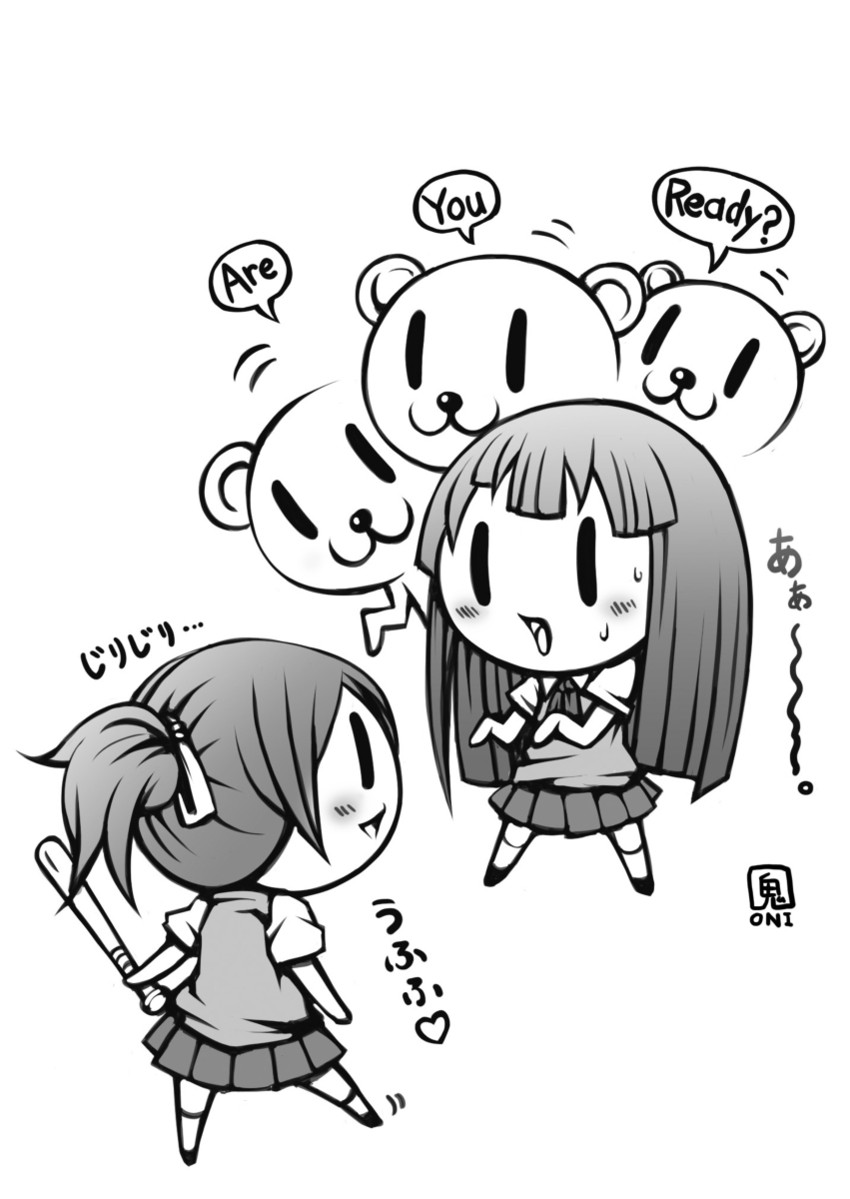 akiyama mio and hirasawa ui (k-on!) drawn by onigawara