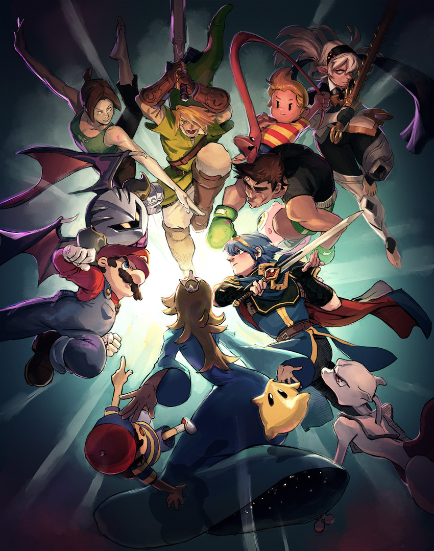 link, kirby, mario, female corrin, rosalina, and 9 more (pokemon and 14 more) drawn by yossra