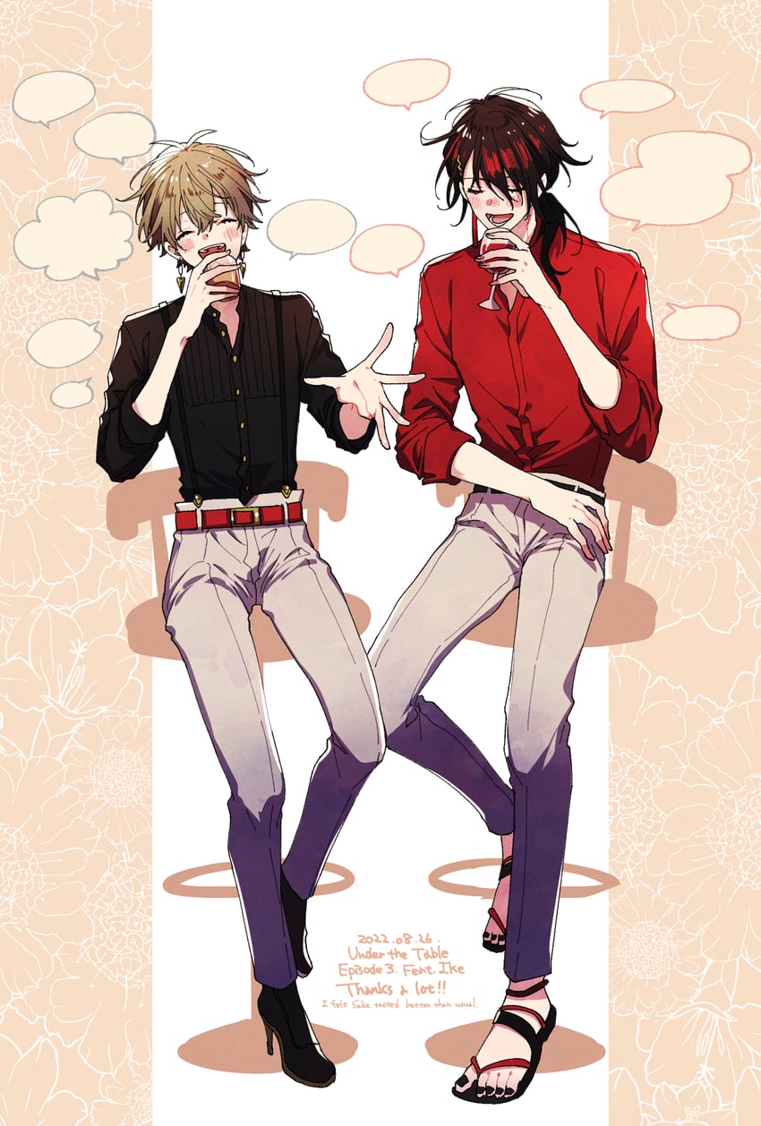 ike eveland and vox akuma (nijisanji and 1 more) drawn by juwaton