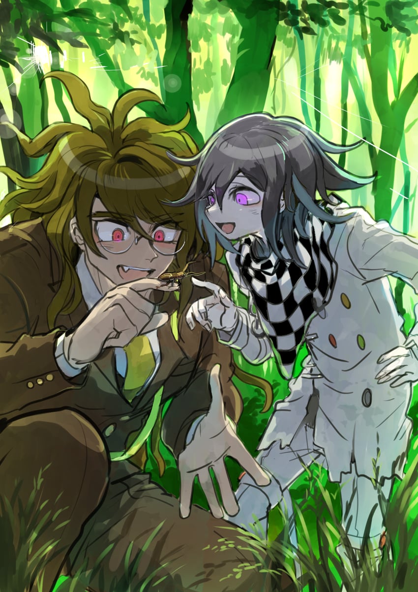 oma kokichi and gokuhara gonta (danganronpa and 1 more) drawn by kumakoro_(tetsupag)