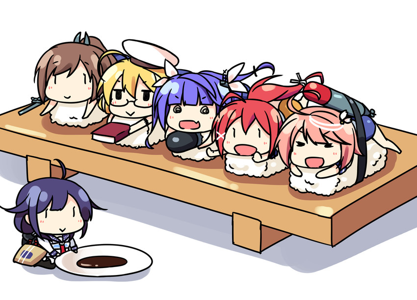 i-19, i-58, i-401, taigei, i-8, and 1 more (kantai collection) drawn by hinata_nao