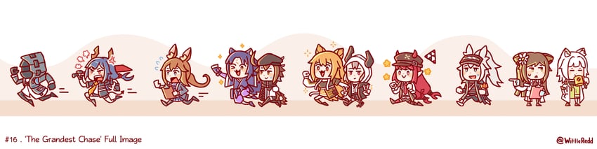 doctor, amiya, kal'tsit, ch'en, ceobe, and 6 more (arknights) drawn by wittle_red