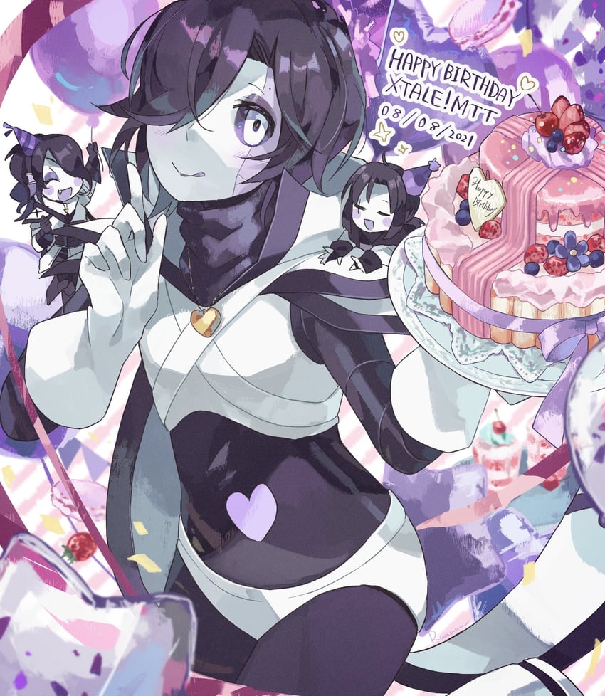 frisk, undyne, mettaton, and mettaton ex (undertale and 1 more) drawn by ruannu