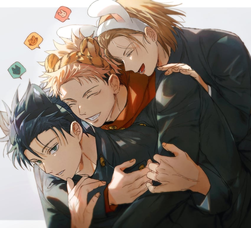 itadori yuuji, fushiguro megumi, and kugisaki nobara (jujutsu kaisen) drawn by yoon_(dmsco1803)
