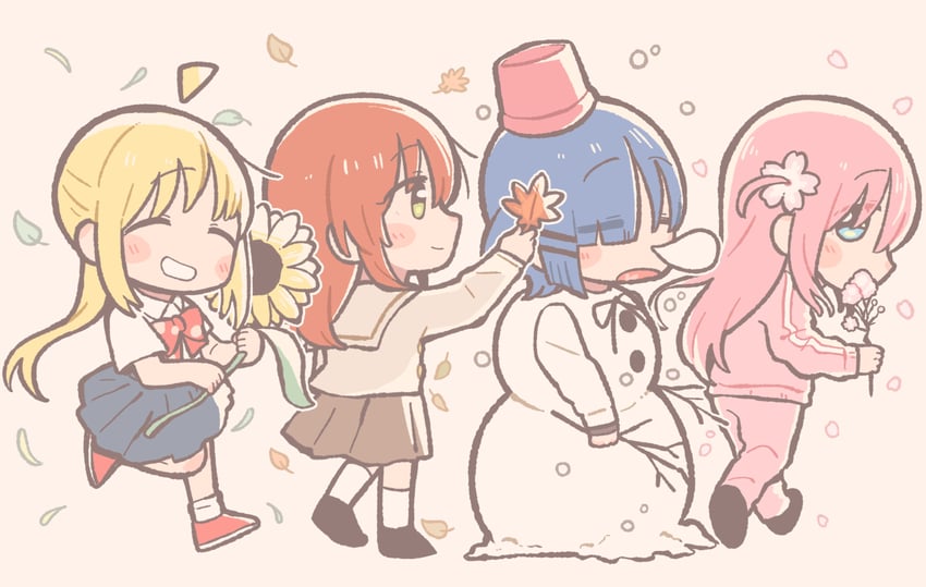 gotoh hitori, kita ikuyo, ijichi nijika, and yamada ryo (bocchi the rock!) drawn by henyomen