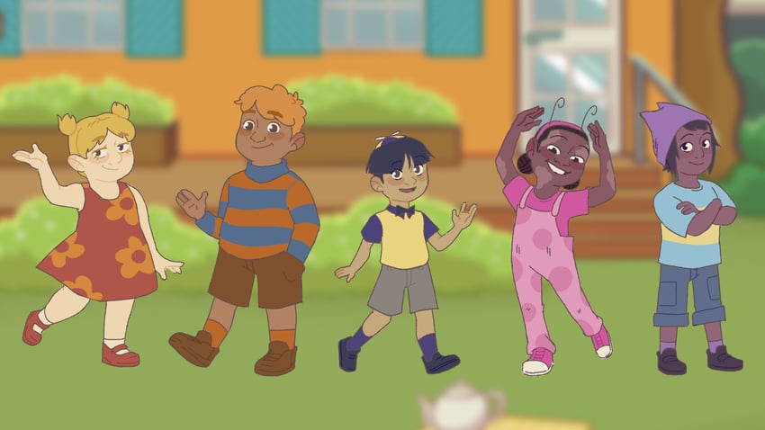pablo, tasha, austin, uniqua, and tyrone (the backyardigans) drawn by amateurfanartist