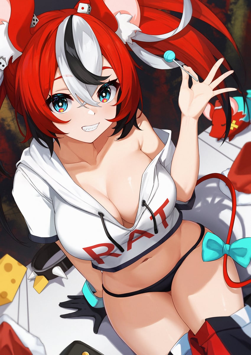 hakos baelz and mr. squeaks (hololive and 1 more) drawn by tokyo_(1421)