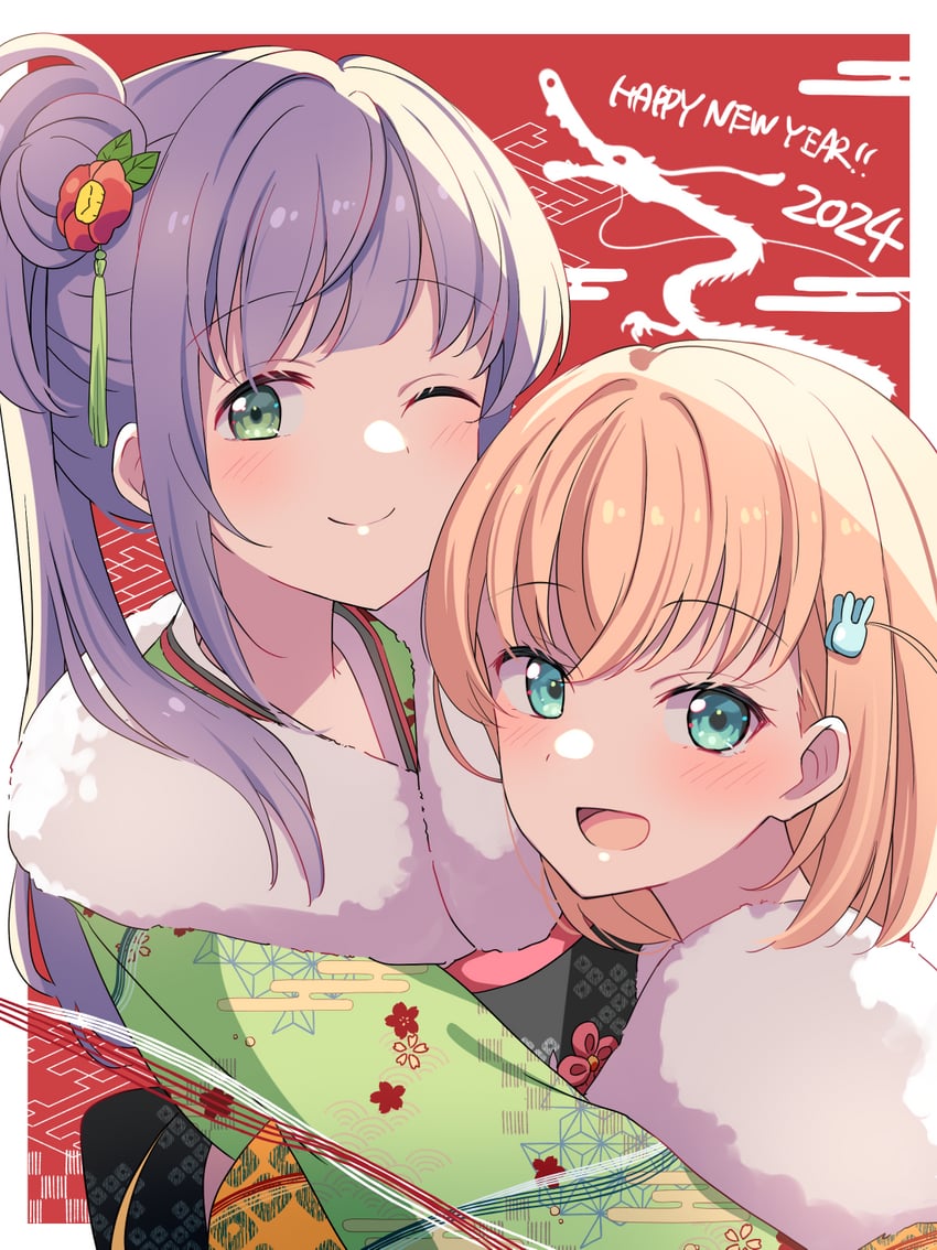 hinoshita kaho and otomune kozue (love live! and 1 more) drawn by shiitake_taishi