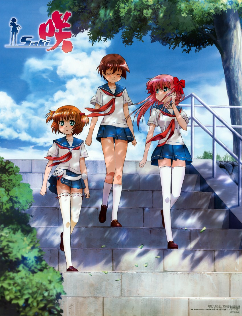 haramura nodoka, miyanaga saki, and kataoka yuuki (saki) drawn by iida_takayuki