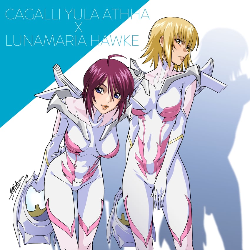 cagalli yula athha and lunamaria hawke (gundam and 2 more) drawn by himemura_saki