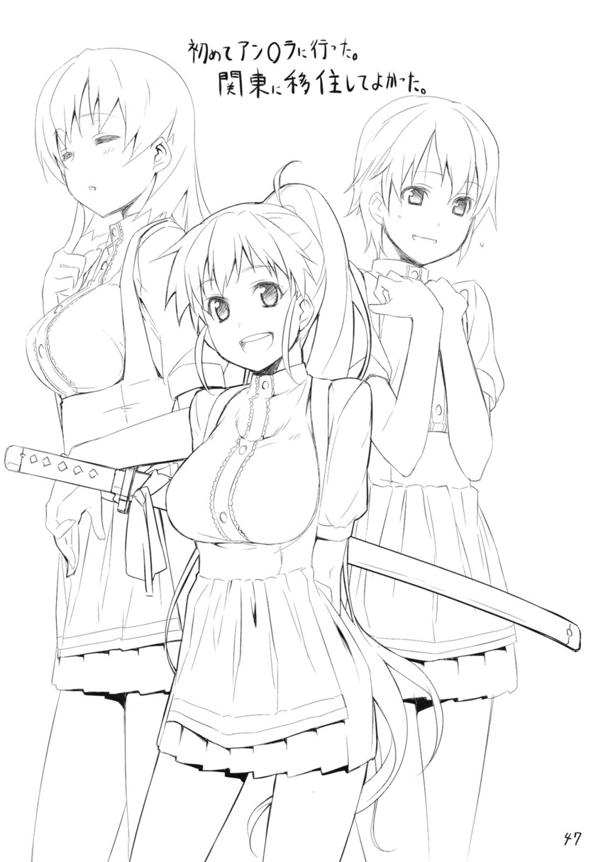 taneshima popura, inami mahiru, and todoroki yachiyo (working!!) drawn by himura_kiseki