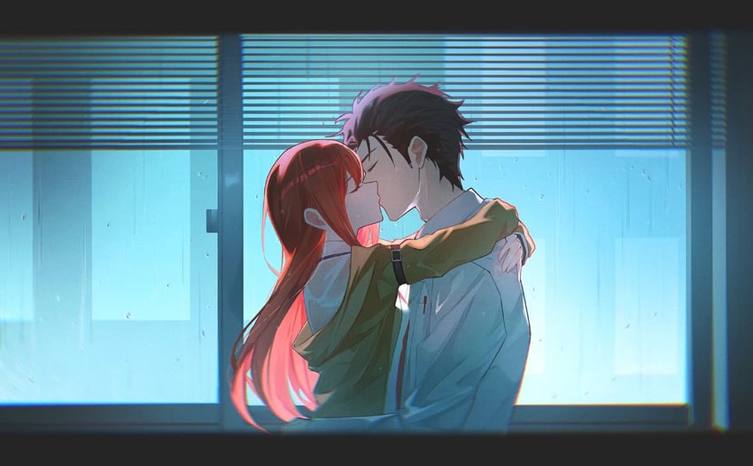 makise kurisu and okabe rintarou (steins;gate) drawn by shirase_rin