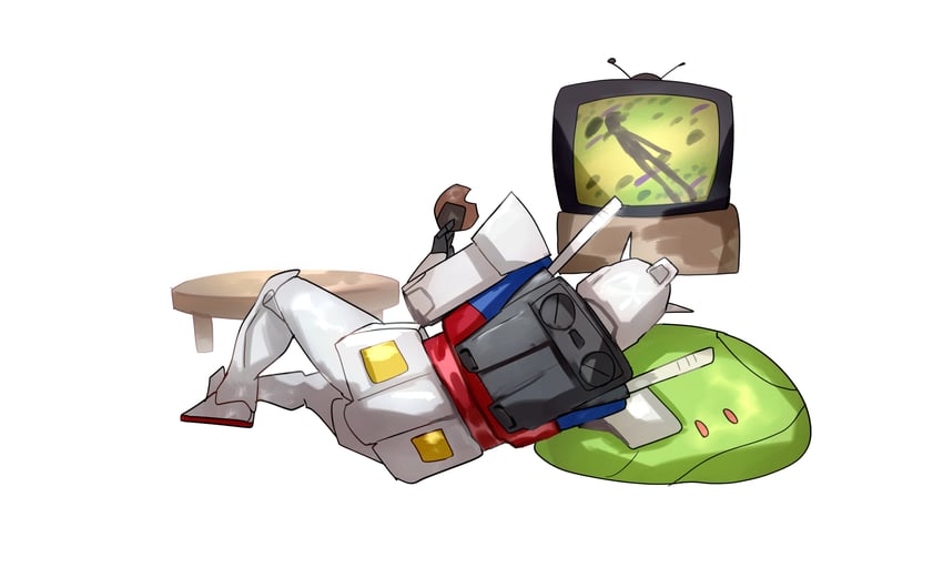 haro and rx-78-2 gundam (gundam and 1 more) drawn by shiburingaru