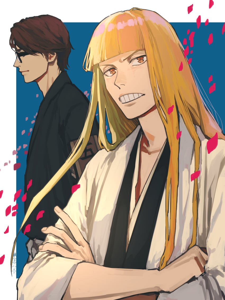 hirako shinji and aizen sousuke (bleach and 1 more) drawn by jou_(jo_jjo)