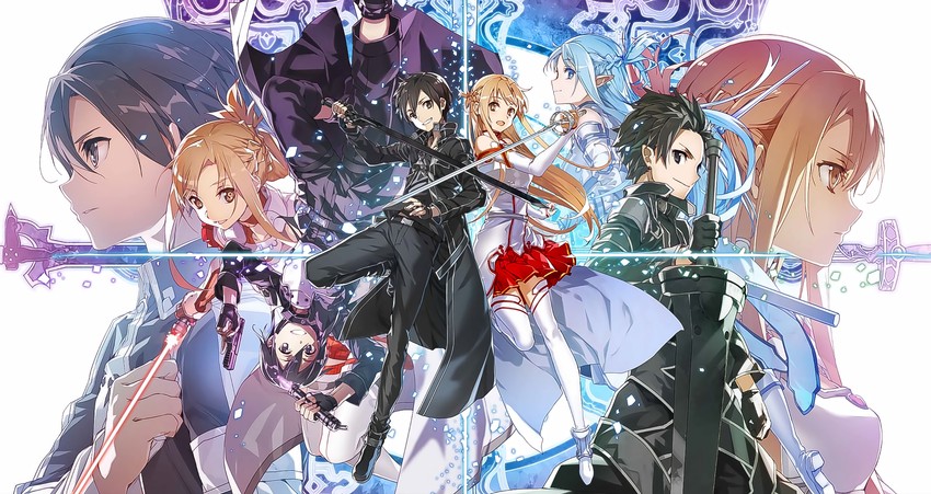asuna and kirito (sword art online and 2 more) drawn by bunbun