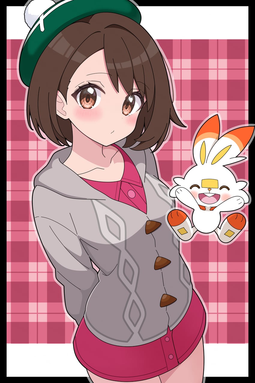 gloria and scorbunny (pokemon and 1 more) drawn by odorukaminoke