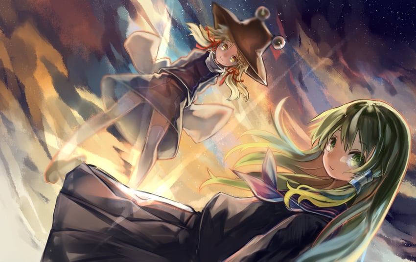 kochiya sanae and moriya suwako (touhou) drawn by syukou