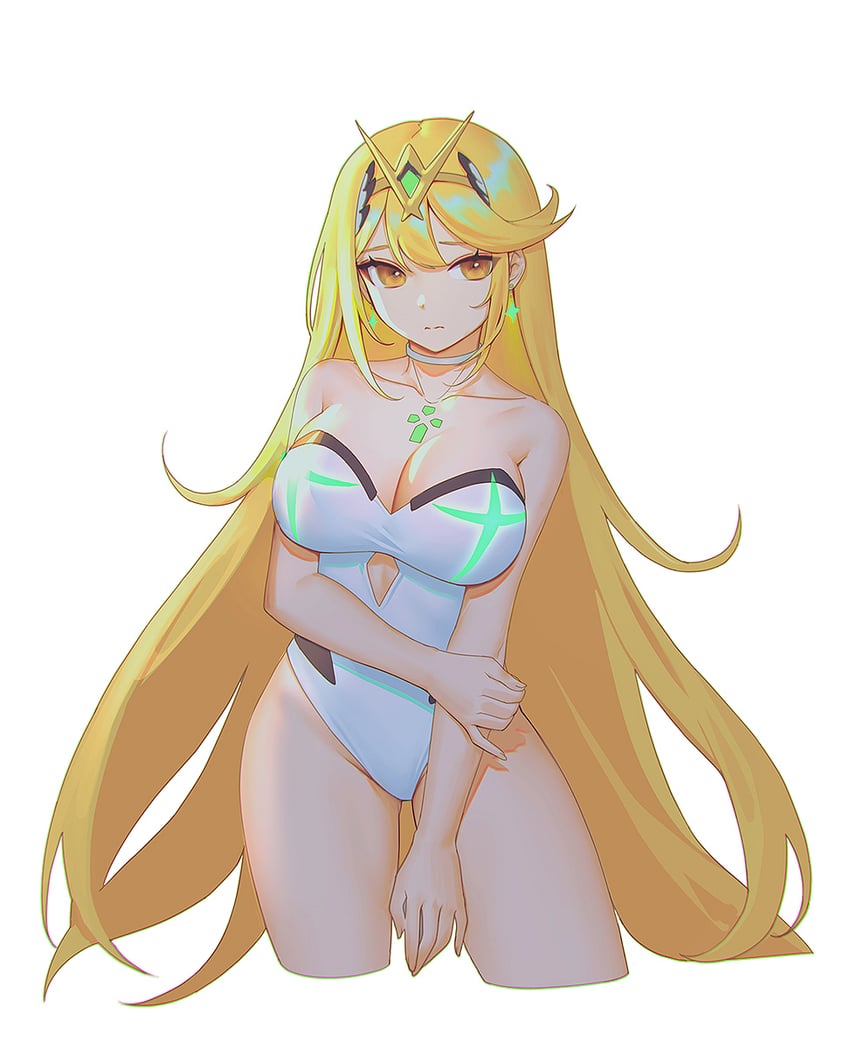 mythra (xenoblade chronicles and 1 more) drawn by siun