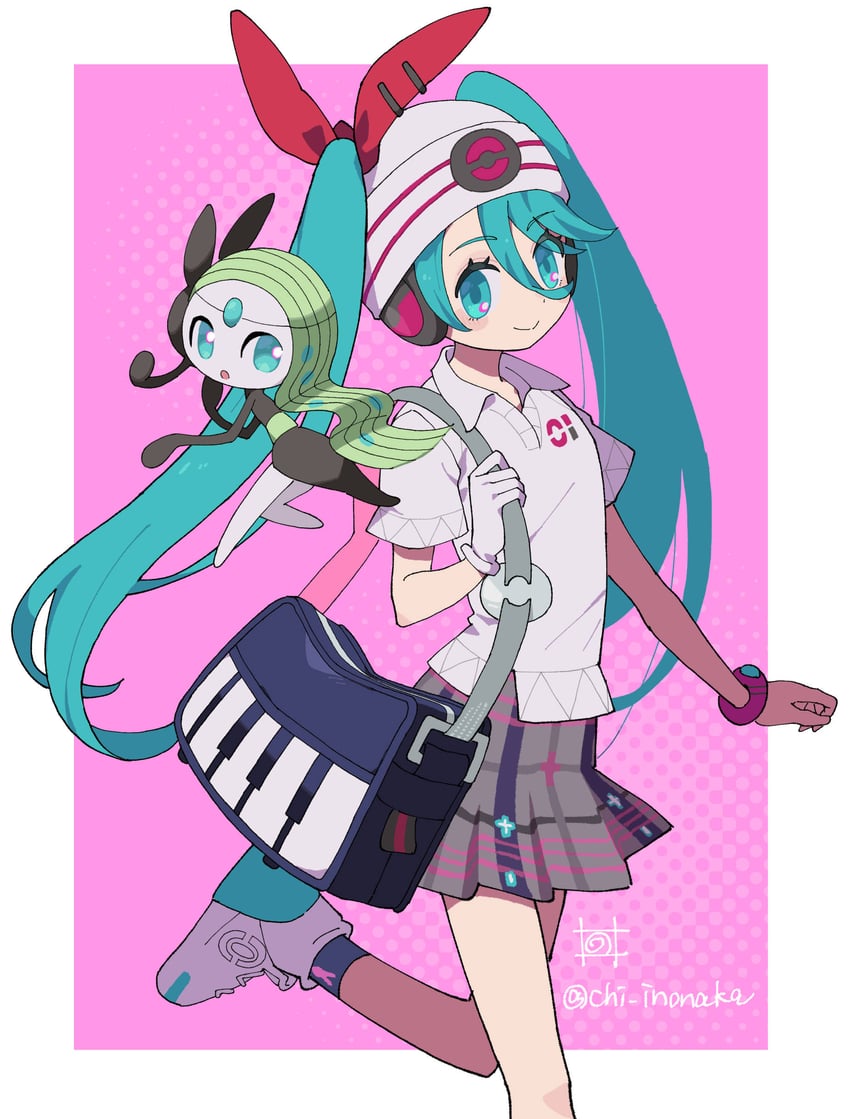 hatsune miku, meloetta, and psychic miku (pokemon and 2 more) drawn by chi_inonaka