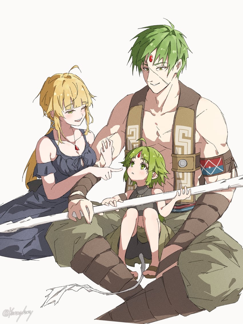 norn greyrat, ruijerd superdia, and luicelia superdia (mushoku tensei) drawn by yanmyhony