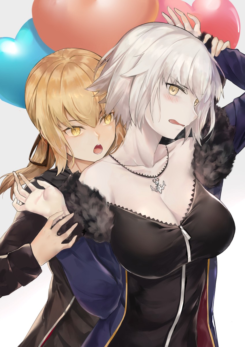 artoria pendragon, jeanne d'arc alter, and saber alter (fate and 1 more) drawn by bkko